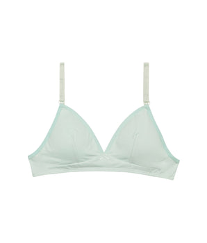 Skin Care Pastel Blue wireless triangle bra in organic cotton