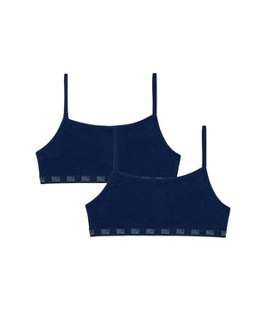 Lot de 2 brassières fille en coton bio Bleu Marine Dim Skin Care