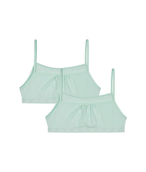 Lot de 2 brassières sans armature en coton bio Bleu Pastel Skin Care