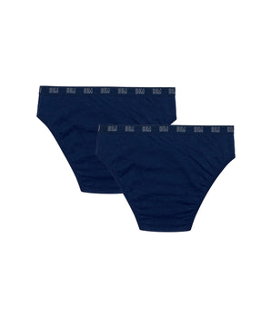 Dim Skin Care Pack of 2 Navy Blue girls' organic cotton knickers