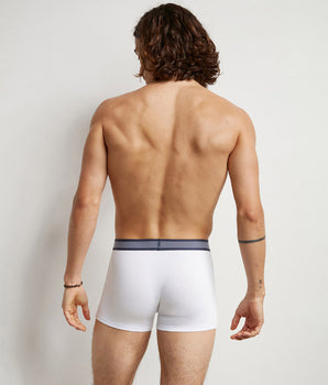 Dim Smart Men's White cotton modal boxer with striped waistband