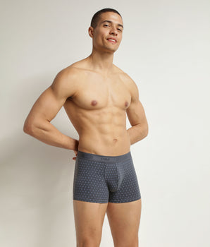 Boxer homme en coton stretch Lavande à pois Dim Fancy