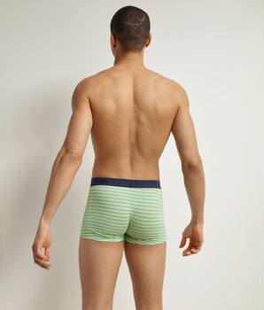 Boxer homme en coton stretch Vert à rayures Dim Fancy