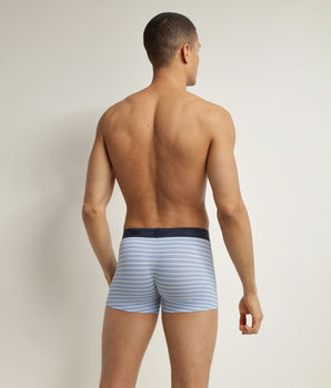 Boxer homme en coton stretch Bleu à rayures Dim Fancy