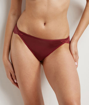 Culotte femme en dentelle spirale et microfibre Rouge MOD de Dim