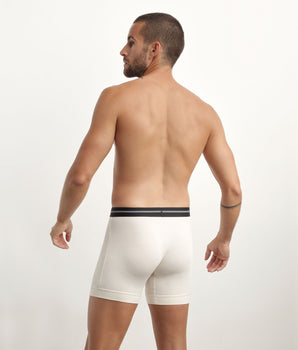 Men's microfibre boxers with flat seams in Beige Dim Icons Essentiel