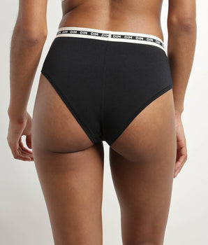 Shorty femme coton modal Noir à ceinture contrastée Dim Icons Essentiel