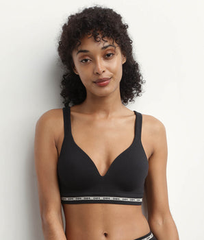 Soutien-gorge Noir côtelé sans armature ni couture Dim Icons Seamless