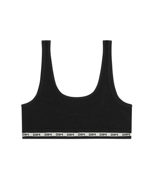 Girls' ribbed fabric bralette in Black Dim Icons