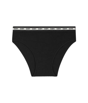 Slip pour fille en tissu côtelé Noir à ceinture beige Dim Icons