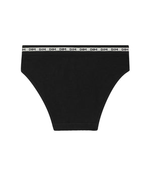 Slip pour fille en tissu côtelé Noir à ceinture beige Dim Icons