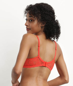 Soutien-gorge emboitant dentelle fleurs Rouge Generous Édition Limitée