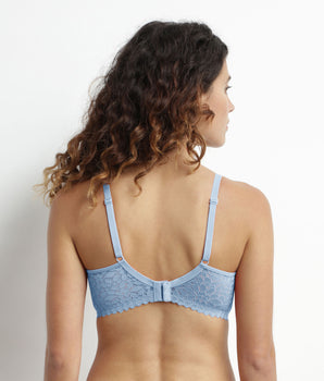 Blue floral lace triangle bra Dim Daily