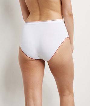 Culotte taille haute en coton modal et ceinture tricolore Dim Héritage