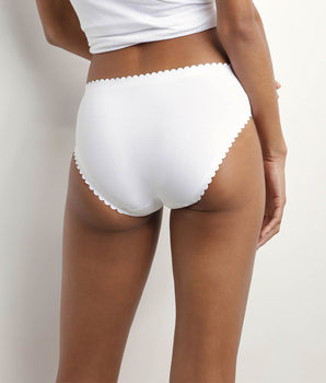 Lot de 2 slips femme en coton stretch Blanc et Gris Body Touch Easy