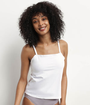 Women's white cotton seamless stretch top Body Touch Easy