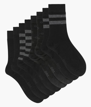 Lot de 4 paires de chaussettes homme en coton rayé Noir EcoDim Style