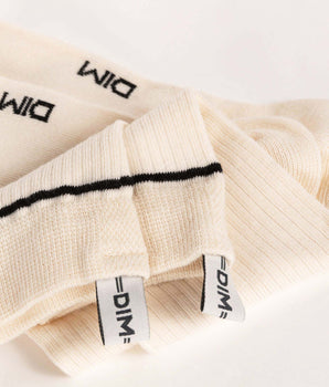 Unisex ribbed cotton socks Cream with black line Dim Icons