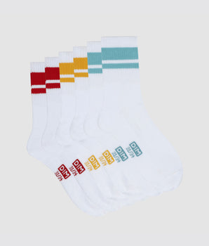 Lot de 3 paires de chaussettes enfant Turquoise Jaune Rouge Dim Sport