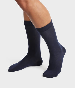 Pack of 2 pairs of Navy Blue men's socks in organic cotton Dim Good