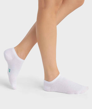 Lot de 2 paires de socquettes femme en coton bio Blanc Dim Good