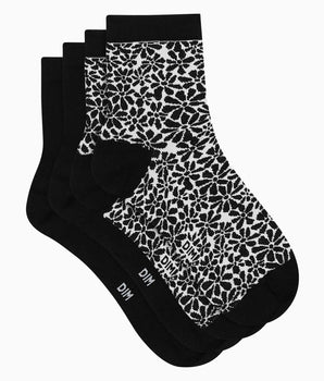 Pack of 2 pairs of organic cotton flower socks Dim Good Black