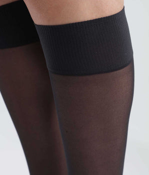 Pack of 2 pairs of black semi-opaque knee-highs made from recycled yarns Dim Good