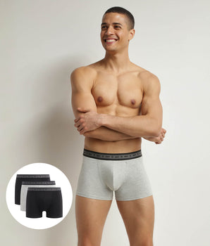 Lot de 3 boxers homme en coton bio Noir Gris Dim Good