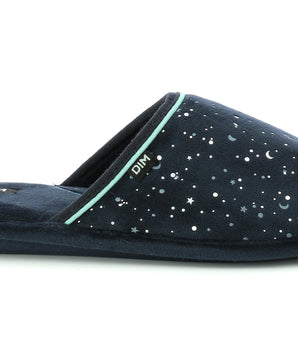 Men's black and blue memory foam slippers