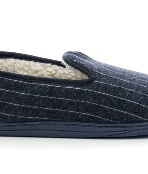 Chaussons bleu marine à rayures pour homme