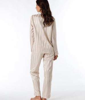 Long open satin almond pajama for women