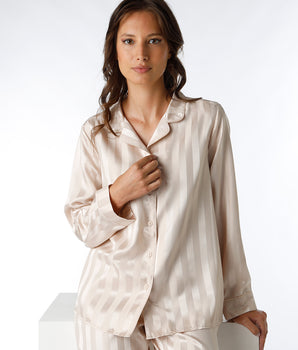 Long open satin almond pajama for women