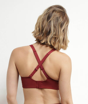 Dim Move burgundy sculpting microfibre sports bra