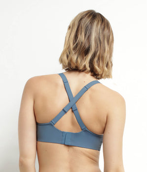 Soutien-gorge de sport en microfibre sculptante Bleu Jean Dim Move