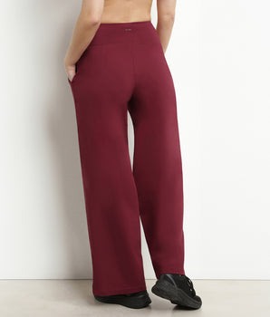 Pantalon de sport femme large en jersey stretch Bordeaux Dim Move