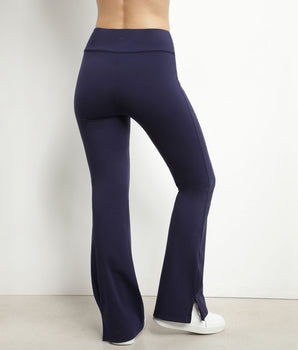 Pantalon de sport évasé pour femme en jersey stretch Bleu Dim Move