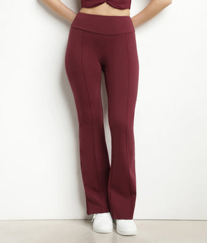 Women's flared sports trousers in soft jersey Bordeaux Dim Move