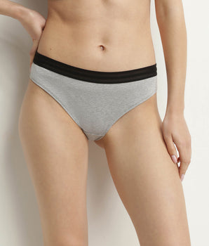 Women's panties in grey cotton jersey with sequins Dim Jersey Sparkle