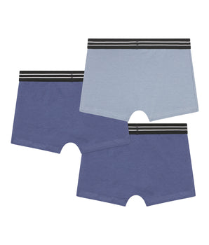 Lot de 3 boxers garçon en coton stretch Bleu Ecodim