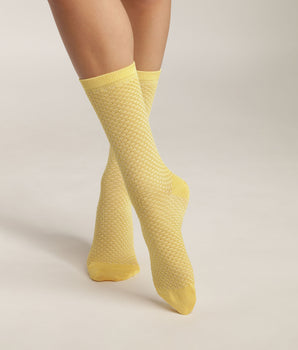 Chaussettes femme en viscose Citron effet gaufré Dim Style