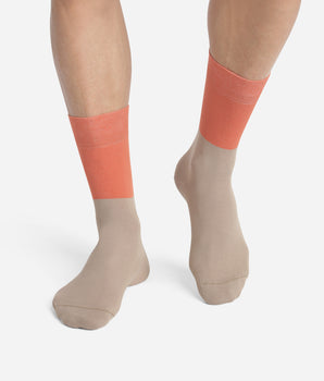 Chaussettes homme en coton effet colorblock Praline Dim Mode