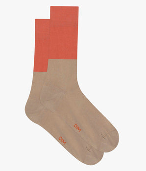 Praline colorblock effect cotton men's socks Dim Mode