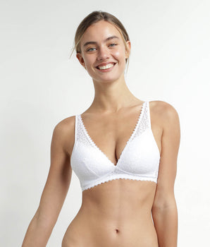 Soutien-gorge triangle avec mousses en microfibre Blanc Daily Dentelle