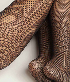 Women's geometric lace tights Black Dim Style