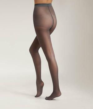 Women's grey sheer tights with contrast piping Dim Style