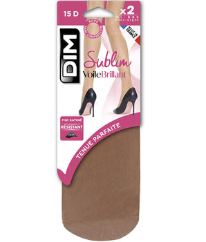 Pack of 2 Sublim Voile Brillant 15 sheer knee highs with a satin sheen in gazelle