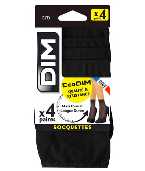 Pack of 4 EcoDIM semi-opaque black socks 30D