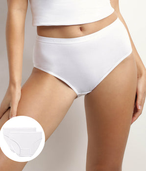 Pack of 2 white women's briefs in organic cotton Dim Ecosmart