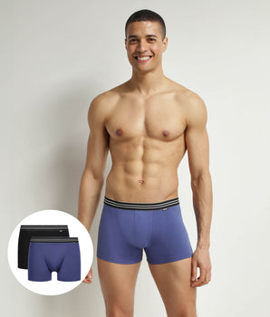 Pack of 2 cotton stretch boxers Blue Turquin EcoDim